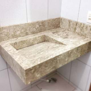 Lavatorio Ou Pia Com Cuba Esculpida Em Marmore Ou Granito